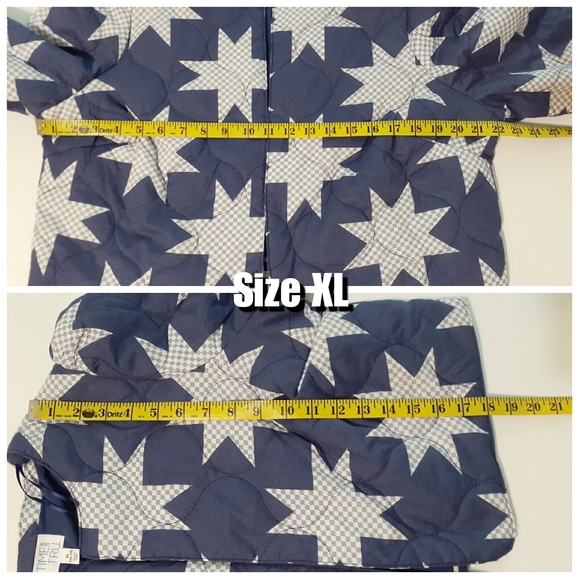 💎NWT Star Quilted Blue & White Crop Jacket - Picture 9 of 14